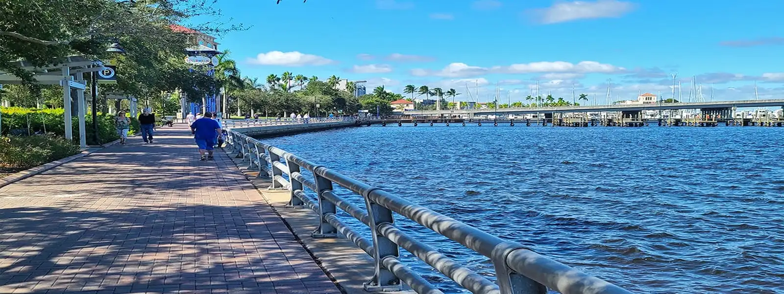 Bradenton, Florida Riverwalk along the Manatee River.