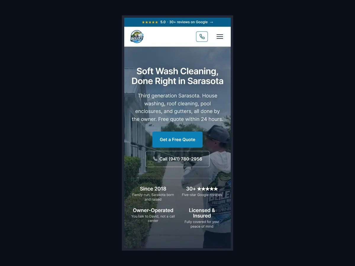 Beiler's Pressure Washing on mobile